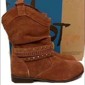 OTBT New Suede Burnt Sienna Slouch Ankle Boots 6.5 Boho Hippie Slouchy